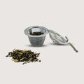 Tea strainer with loose tea leaves