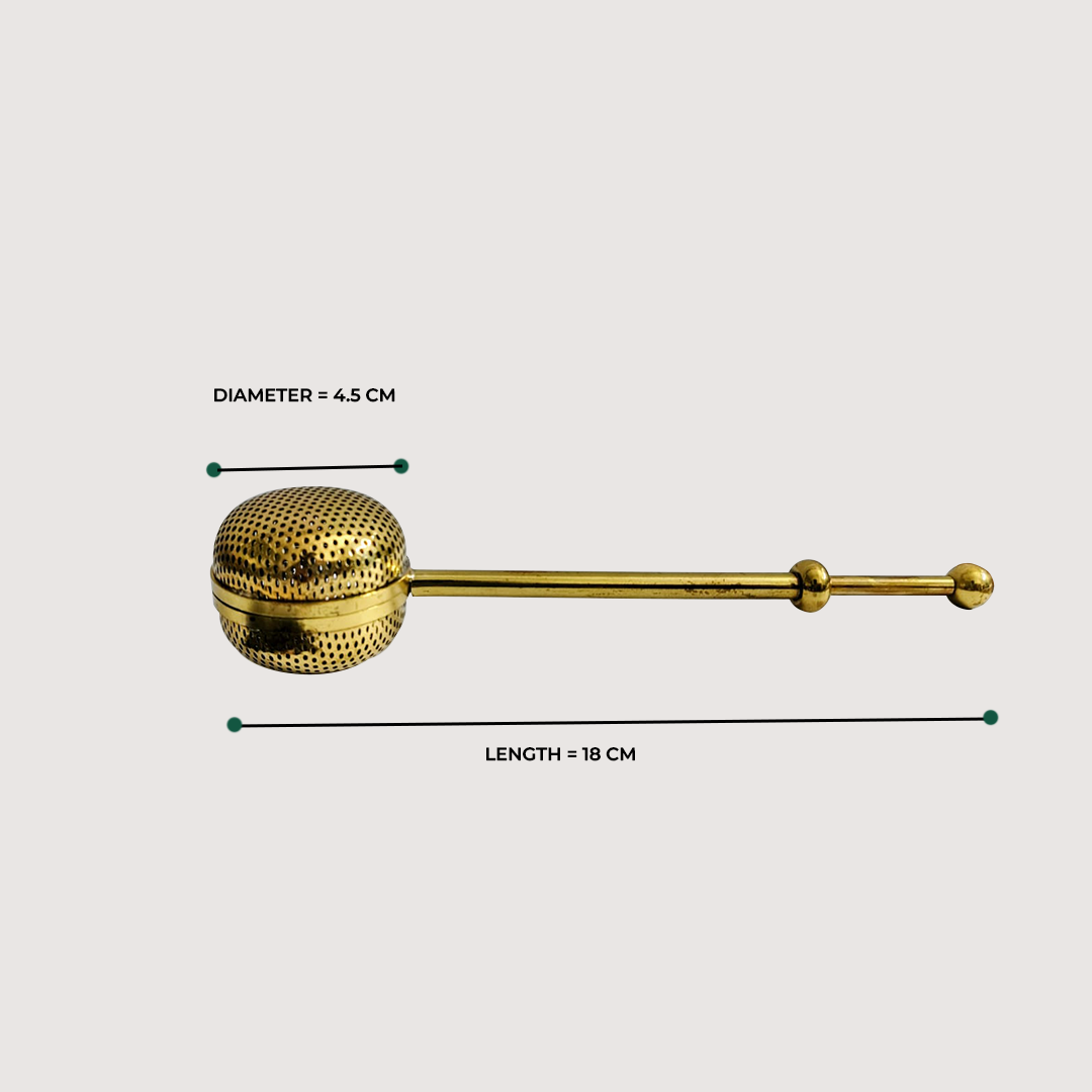Infuse Bloom - Brass Tea infuser dimensions 